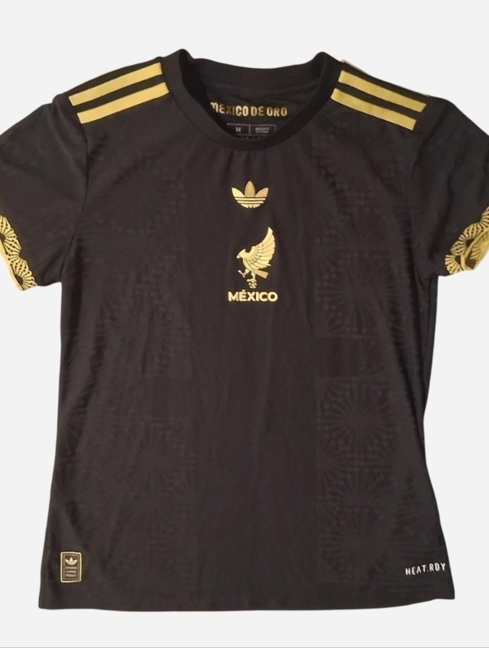 Adidas black and gold Authentic México De Oro Jersey
